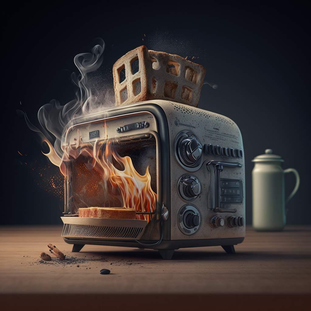 Toaster on fire